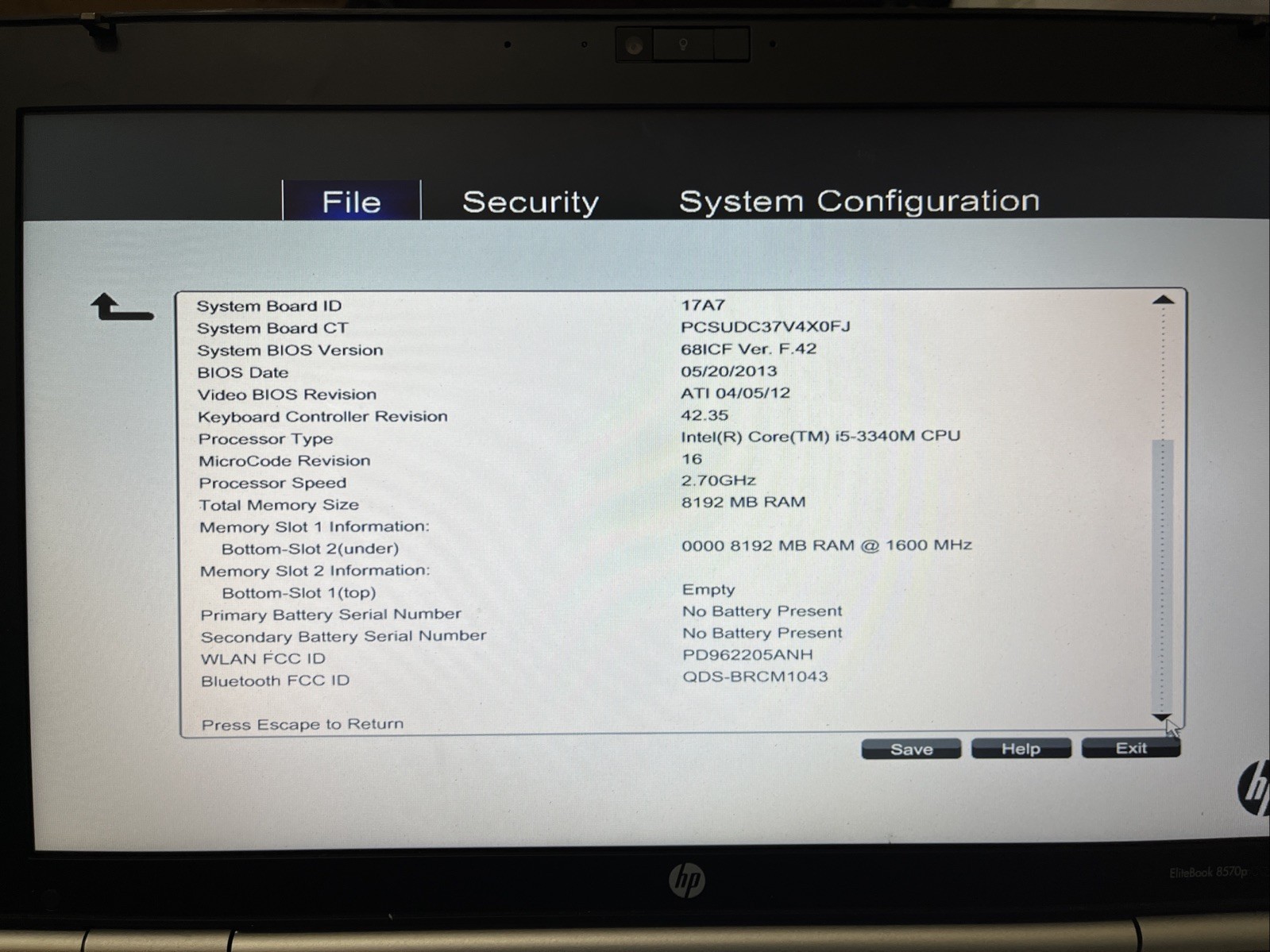 HP EliteBook 8570P Intel i5 2.5GHz – Read Description Before Buy