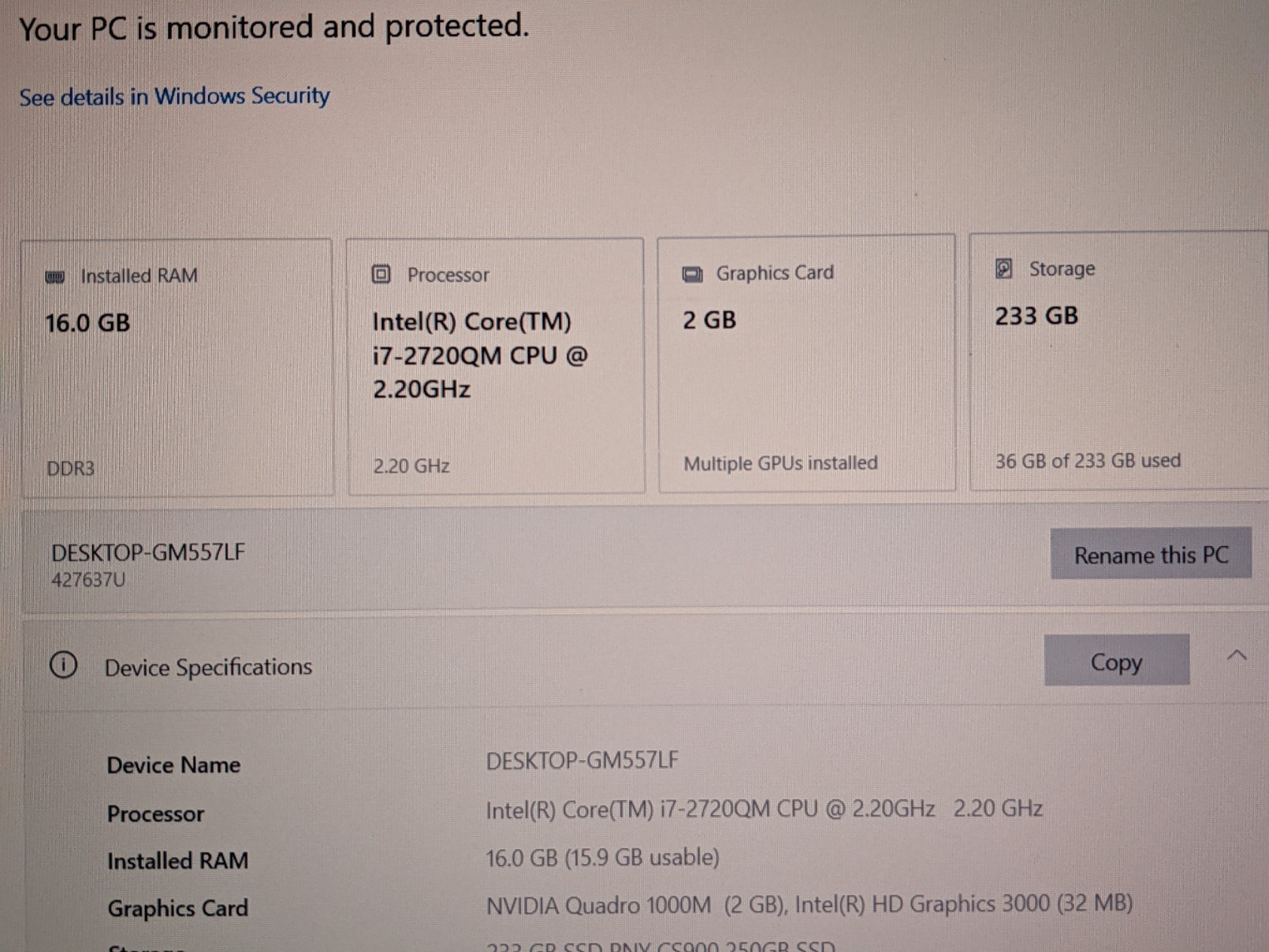 Lenovo ThinkPad W520 15.6” Laptop Intel i7-2720QM 16GB RAM 250GB SSD Win 10 Pro