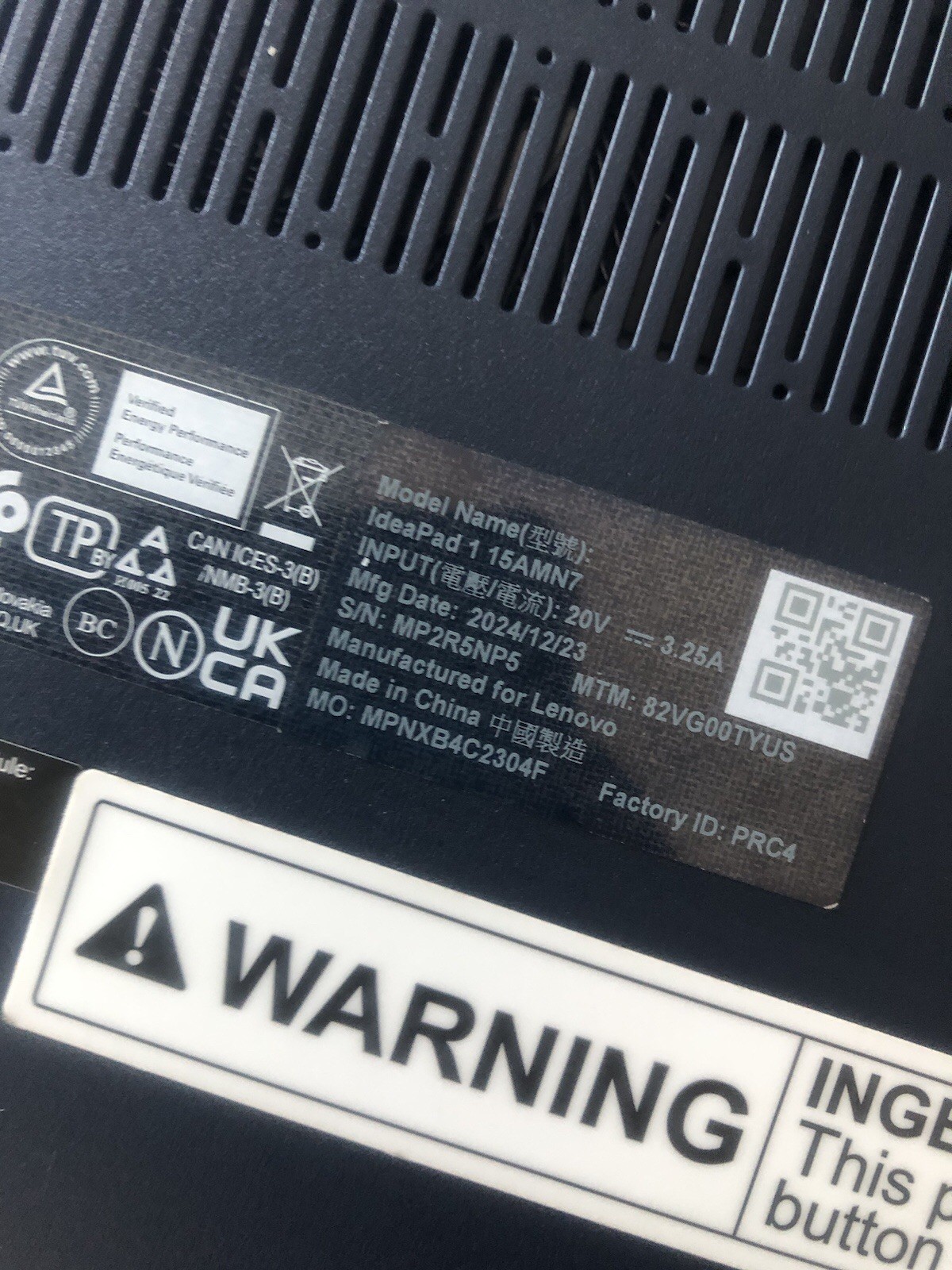 LENOVO IDEAPAD1 15AMN7