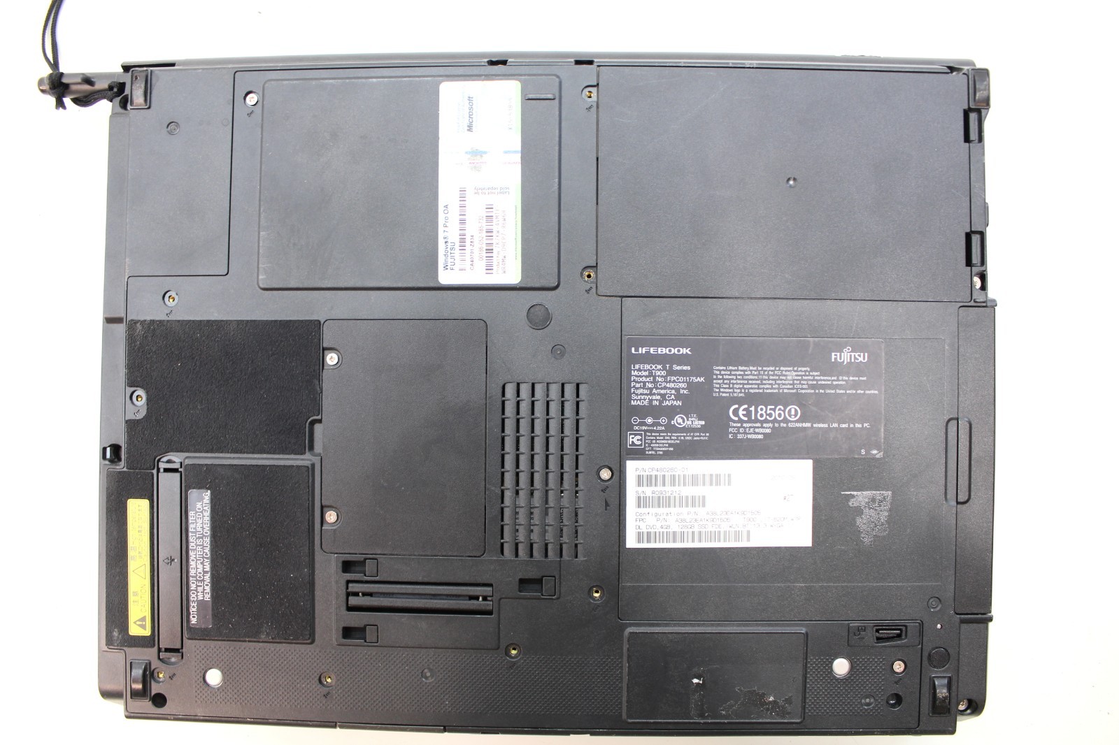 Fujitsu Lifebook T Series T900 (No OS, HDD, or Charger) (Sku 1R-386) Untested