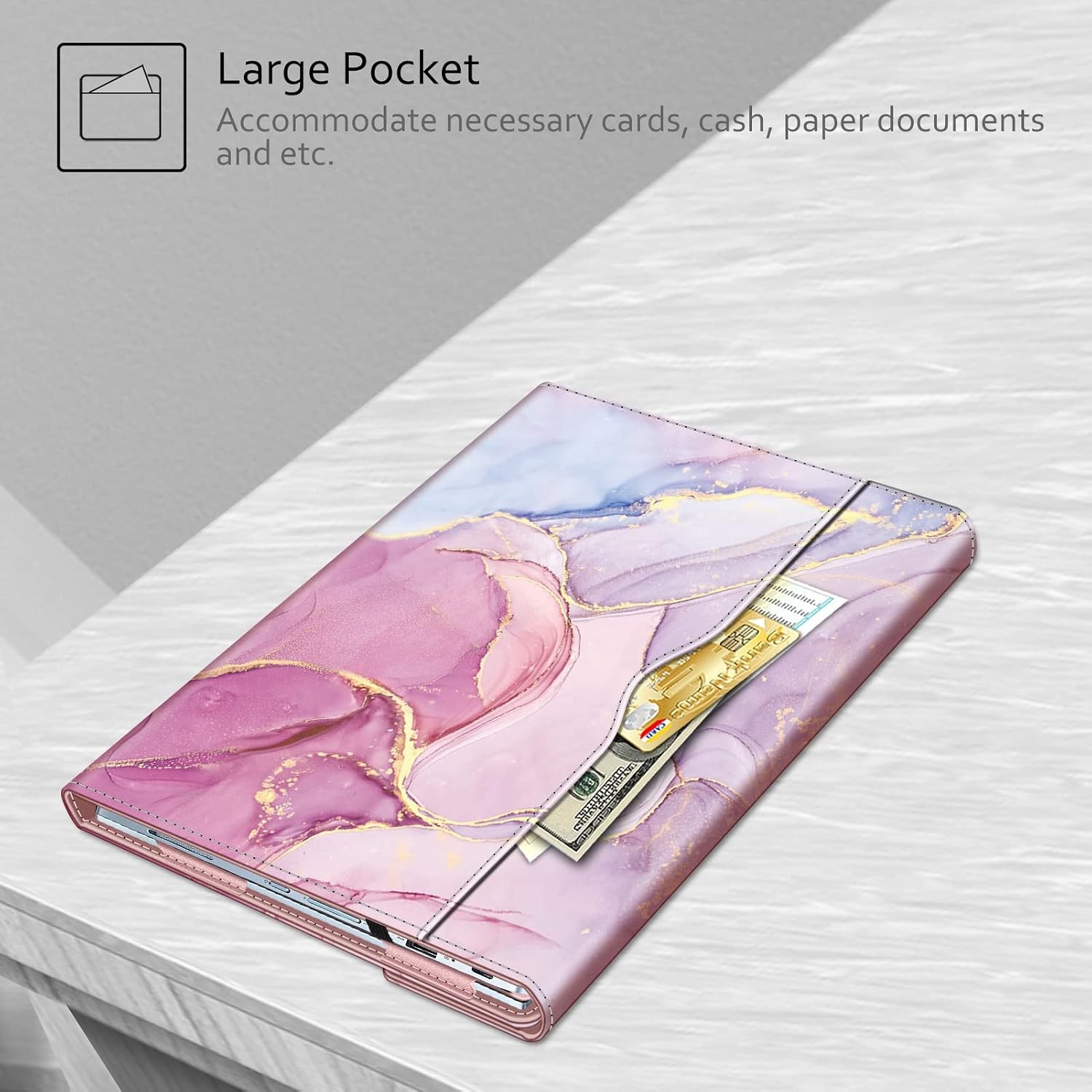 Premium PU Leather Portfolio Book Cover Sleeve Case for 14″ ASUS Chromebook Flip