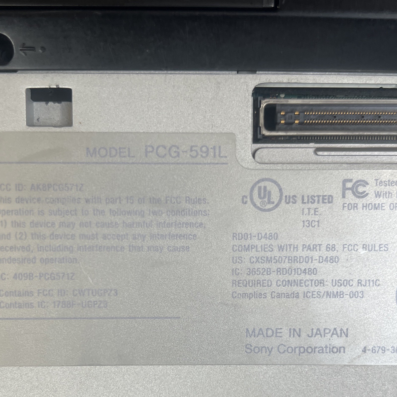 Sony VAIO PCG-591L 13in Intel Centrino 1.60GHz 512MB 80GB XP Silver