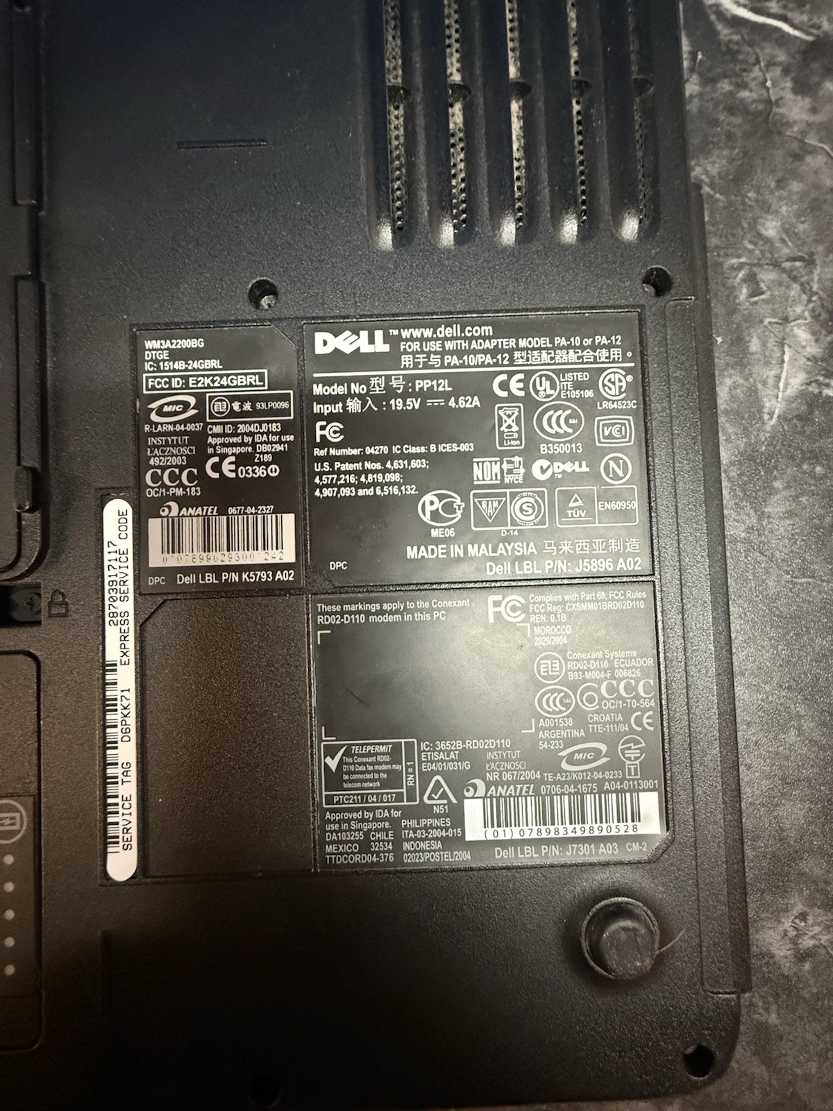 Dell Inspiron 6000 PP12L Laptop 2GB Ram + CHARGER + BATTERY – No HD OS
