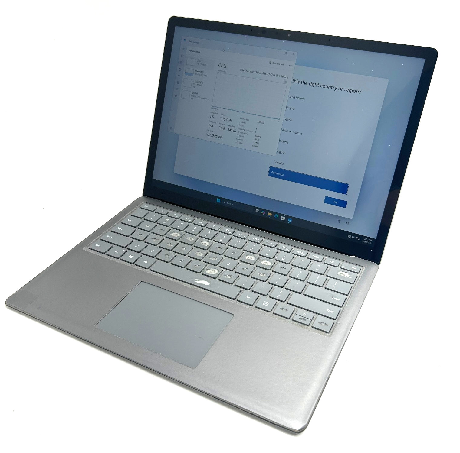 Microsoft Surface Laptop 2 1769 i5-8350U 1.7GHz 8GB DDR3 256GB SSD