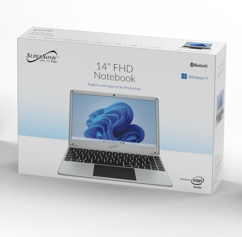 Supersonic 14-inch FHD Notebook Laptop, Intel Celeron N4120, 128GB SC-5514WNB