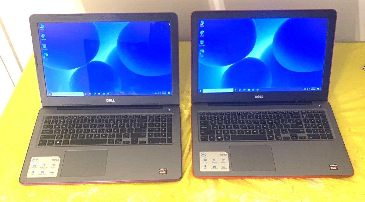 Lot of 2 Dell Inspiron 15 5565 Laptop 15.6″ AMD A9-9400 8GB Ram 1TB HDD W10H