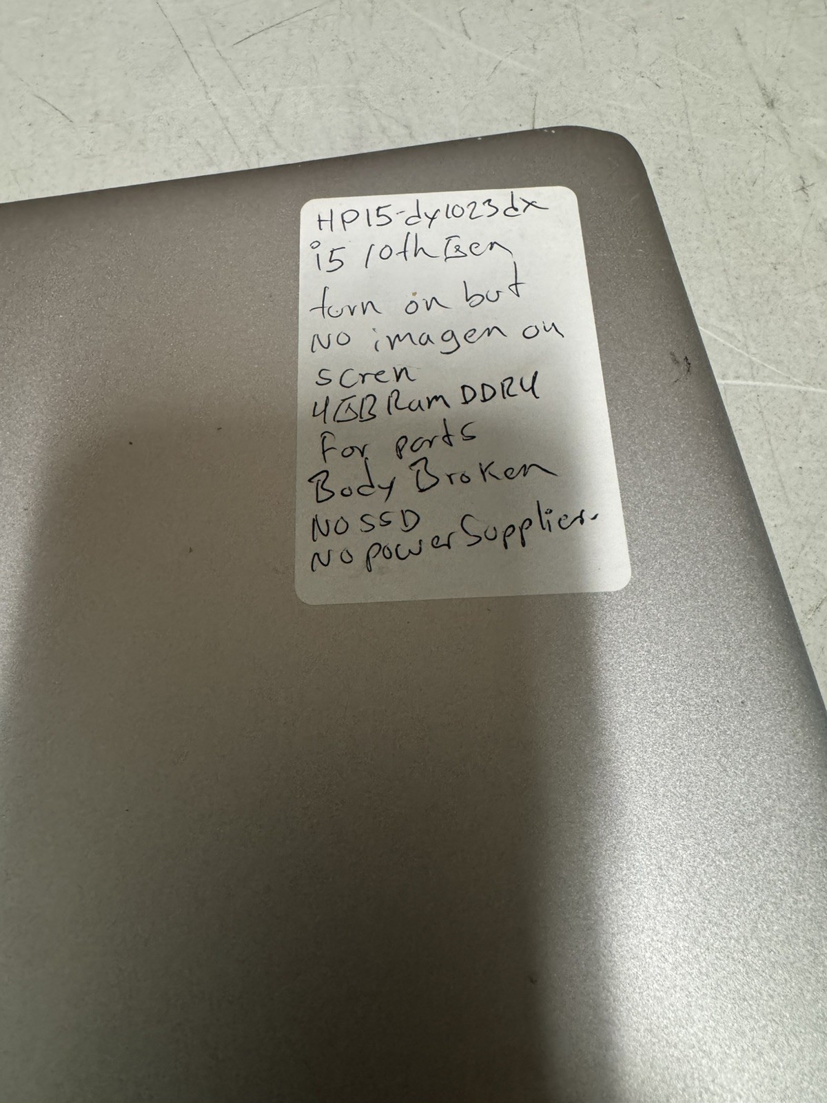 HP 15-dy1023dx 15.6” Intel Core i5-1035G1 4GB No SSD Parts Repair No Charger