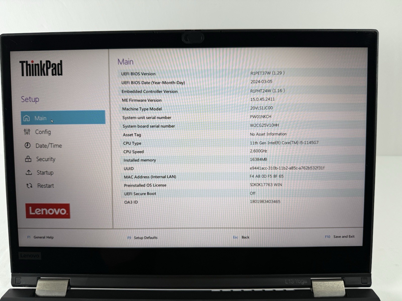 Lenovo ThinkPad L13 Yoga Gen2 2-in-1 Touch i5-1145G7 Gen 16GB RAM No SSD /OS