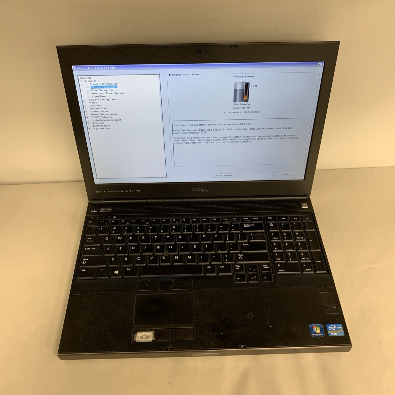 Dell Precision M4700 i7-3740QM 8GB RAM NO SSD | Boot To Bios