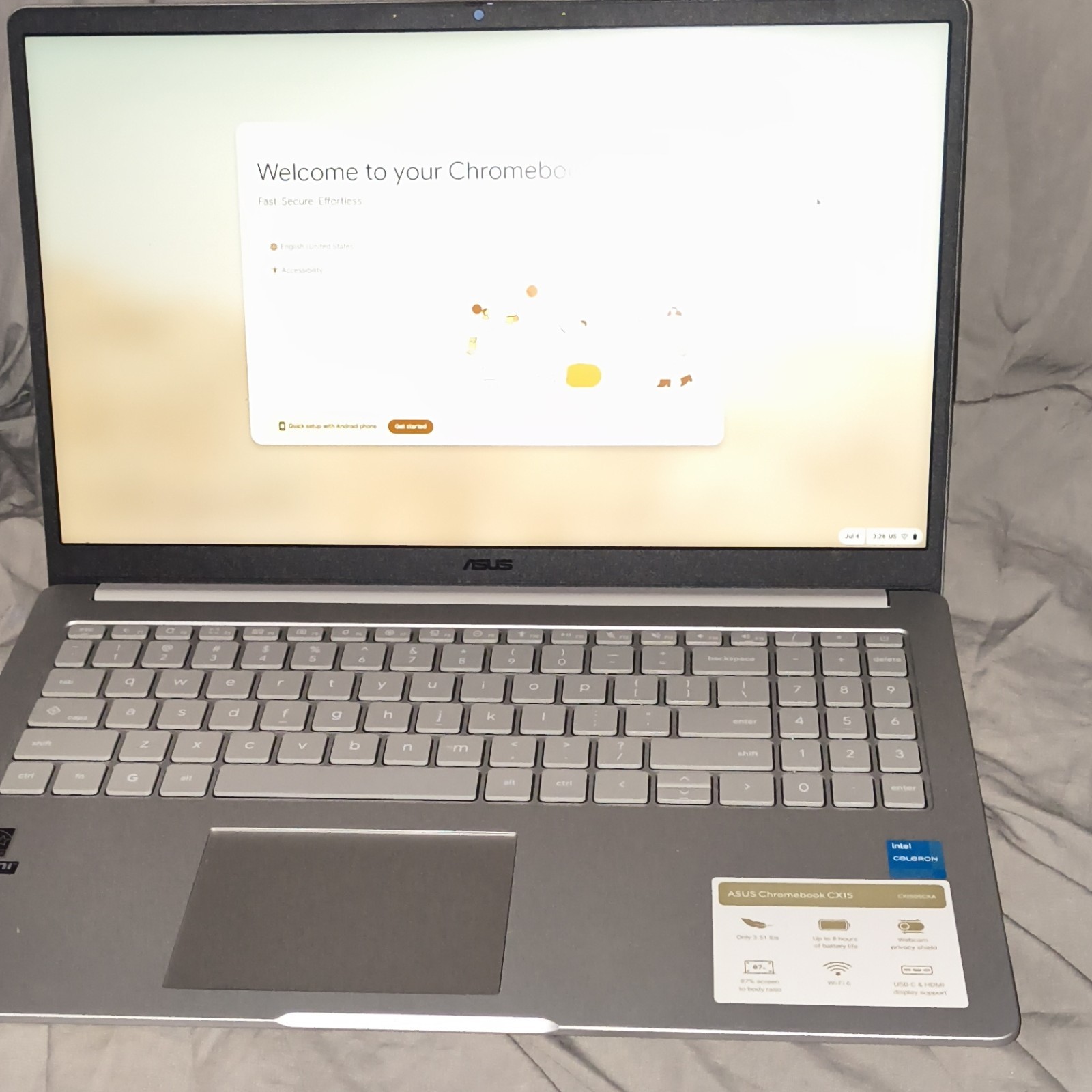 ASUS Chromebook CX15 15.6″ Intel Celeron 4GB 64GB eMMC Chrome OS Wi-Fi 6