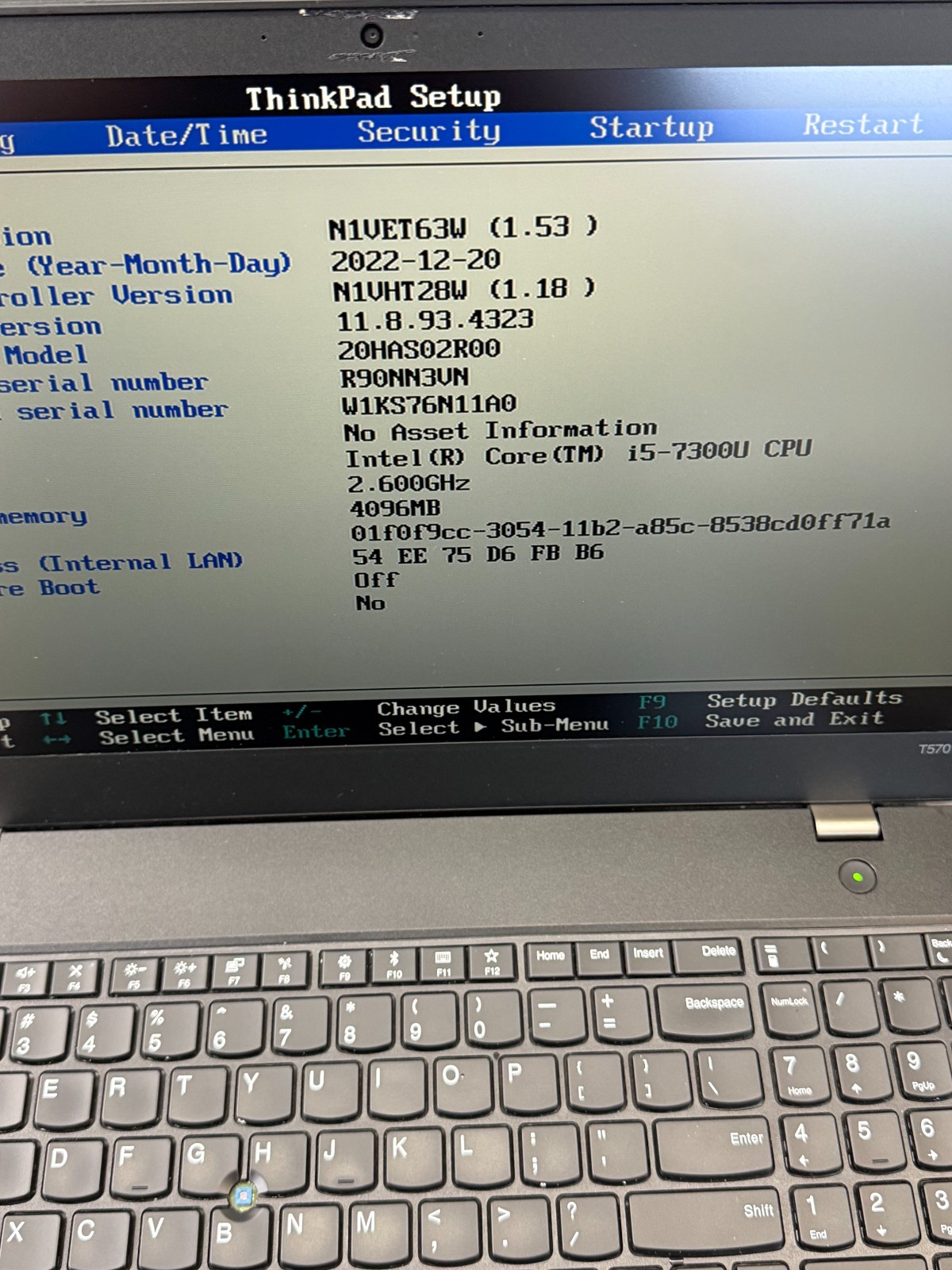 Lenovo ThinkPad T570 i5-7300U 15.6″ Laptop AS IS PARTS BOOTS for PARTS REPAIR