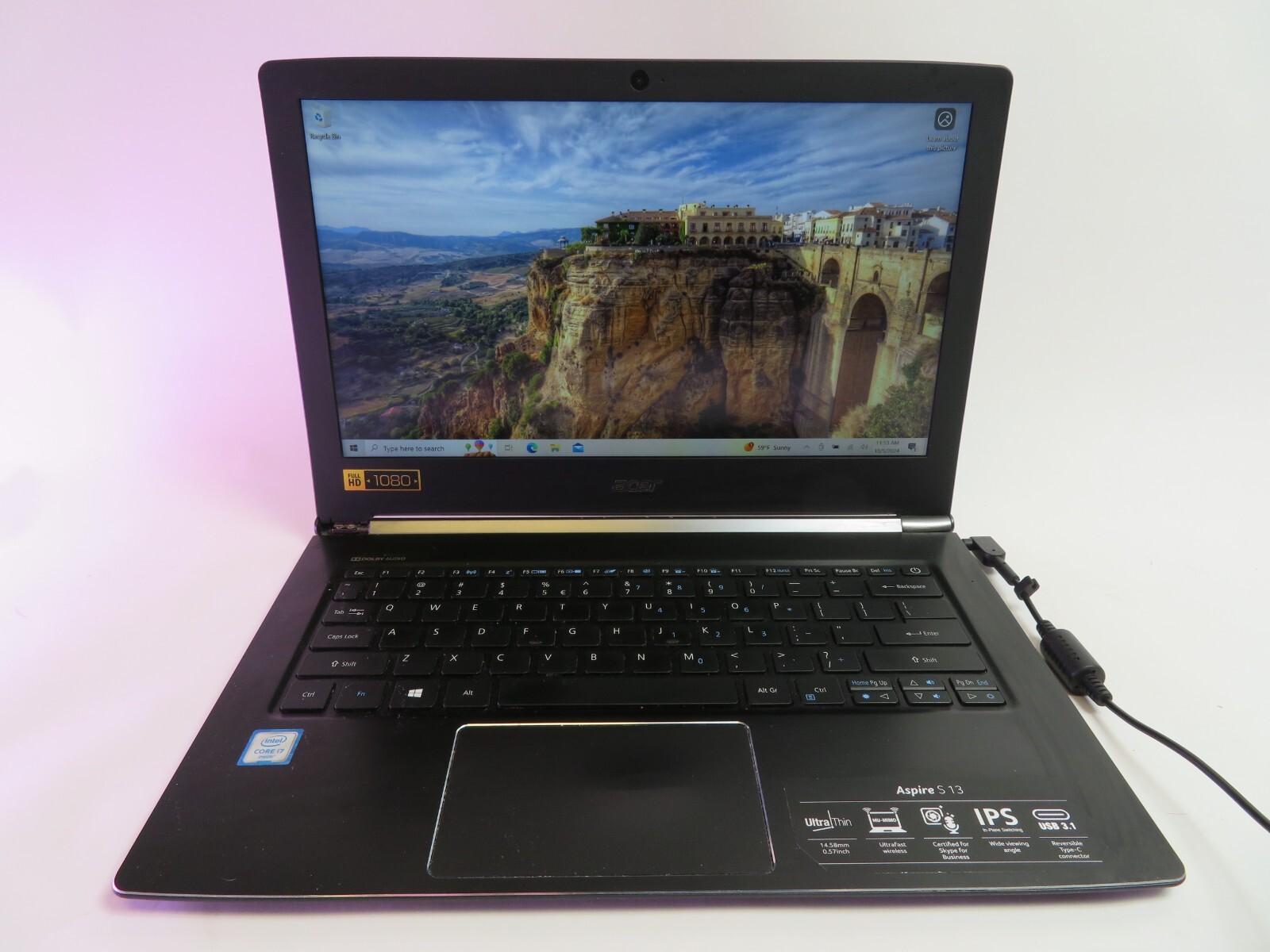 ACER ASPIRE S13, i7-6500U, 8GB RAM, 512GB SSD, BACKLIT, WIN 10