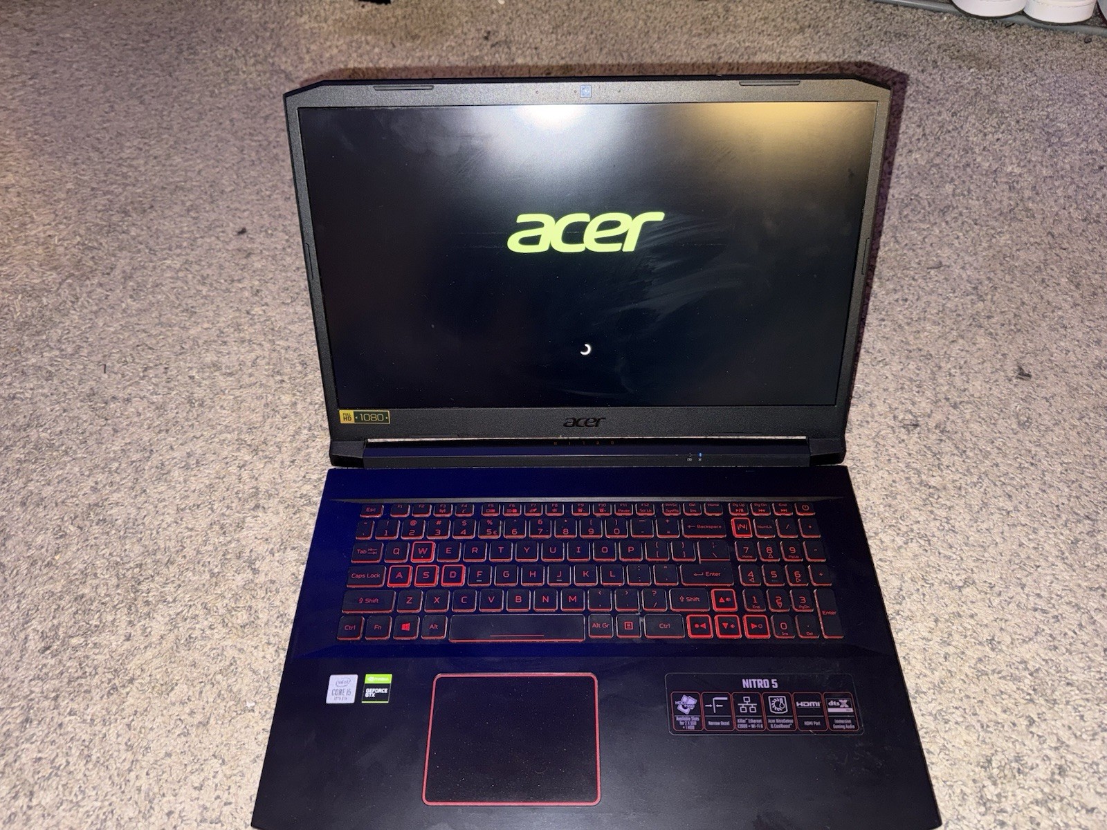 Acer Nitro 5 Gaming Laptop Notebook Black/Red 1920×1080 Full HD