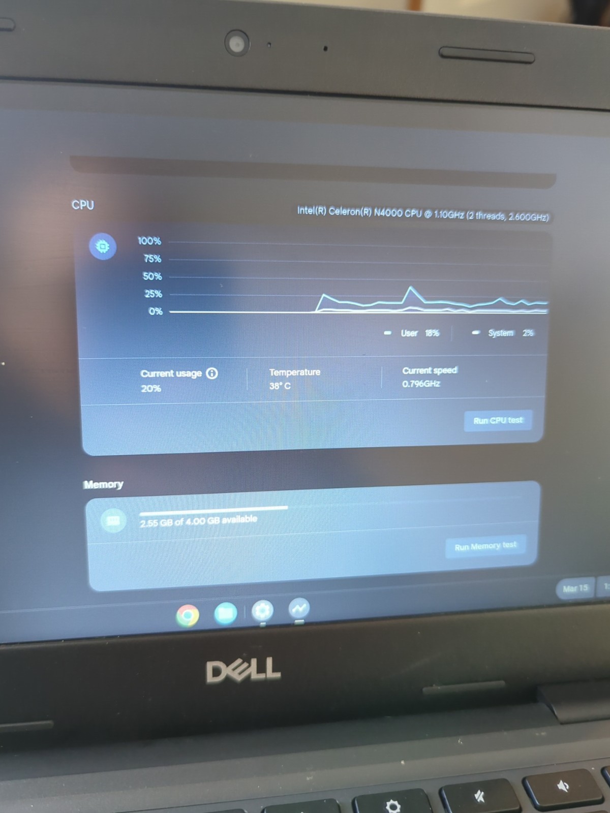 Dell Chromebook 3100 Intel Celeron N400 1.10 GHz 4 GB RAM 16GB