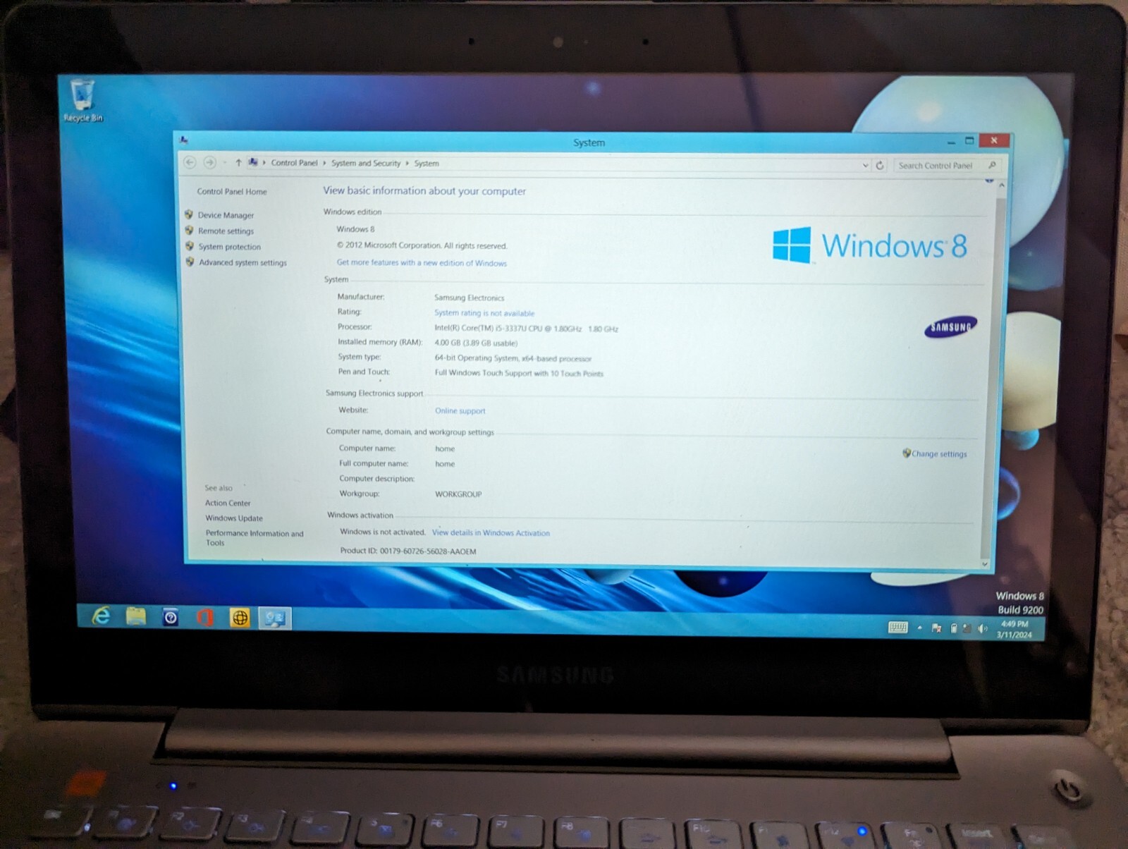Samsung NP740U3E 13.3in. (128GB, Intel Core i5 3rd Gen., 1.8GHz, 4GB) Ultrabook