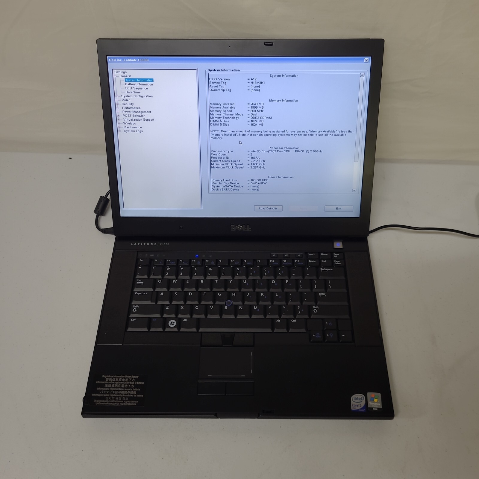 Dell Latitude E6500 Laptop P8400 2.26GHz 160GB HDD NO OS AS IS READ 15.3″ Wi-Fi