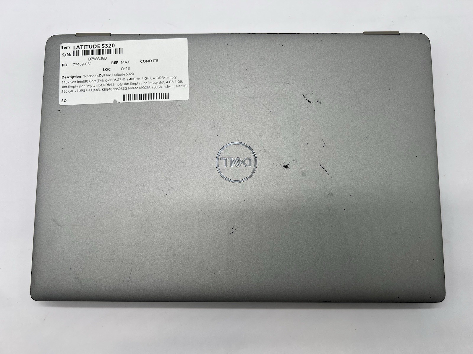 Dell Latitude 5320, i5-1135G7, @ 2.40GHz, 8GB RAM, 256GB NVMe-No OS/Charger