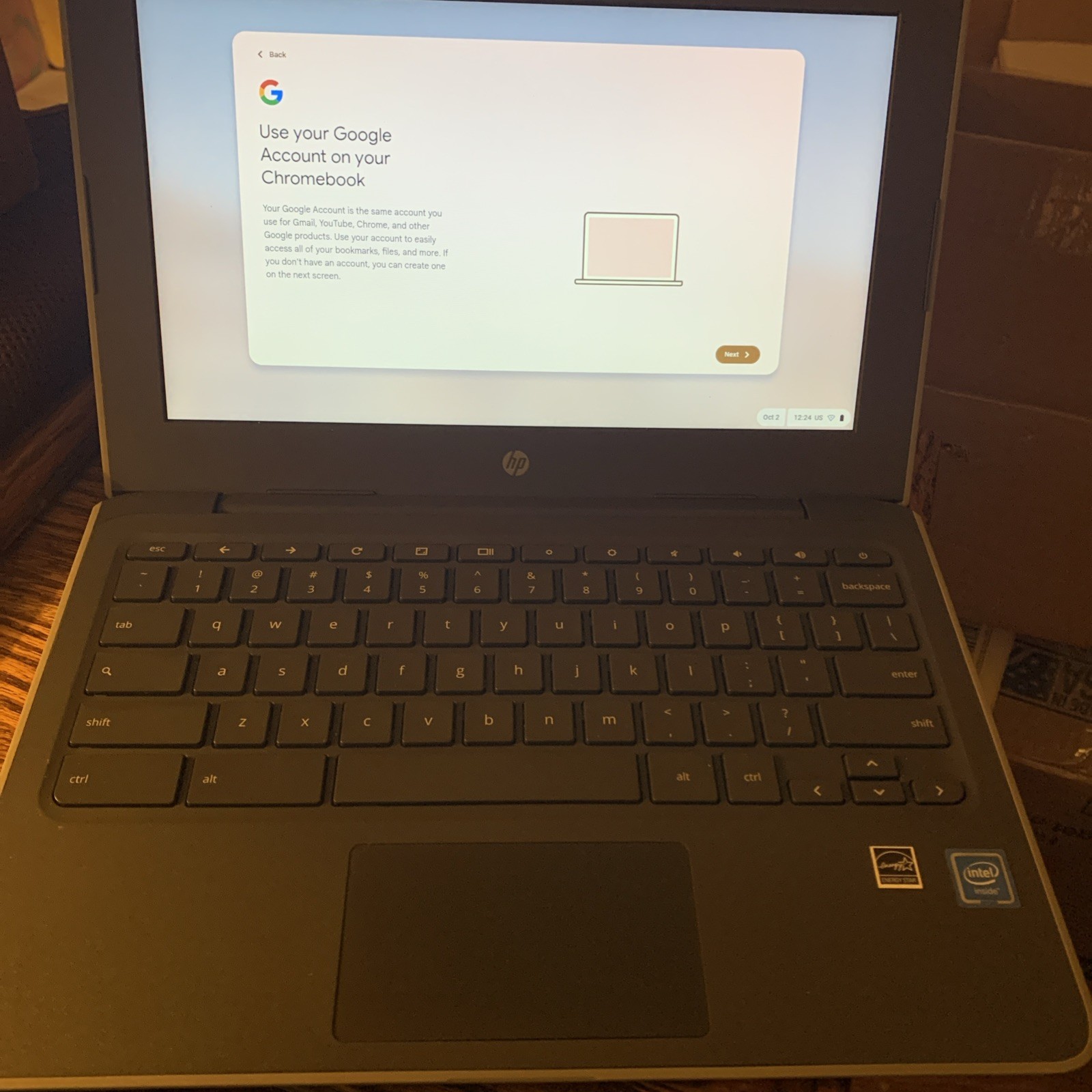 HP OS Chromebook used and fully functional. I am not sure what model.