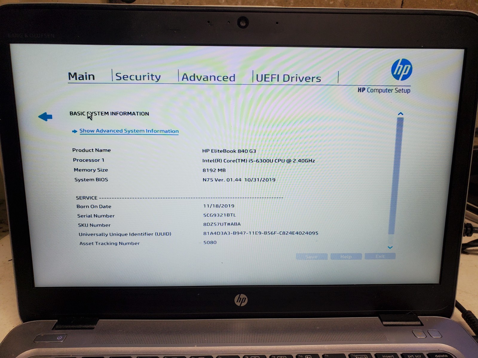 HP Elitebook 840 G3 i5-6300U 2.4GHz 8GB RAM 256GB HD No OS/Power Adapter