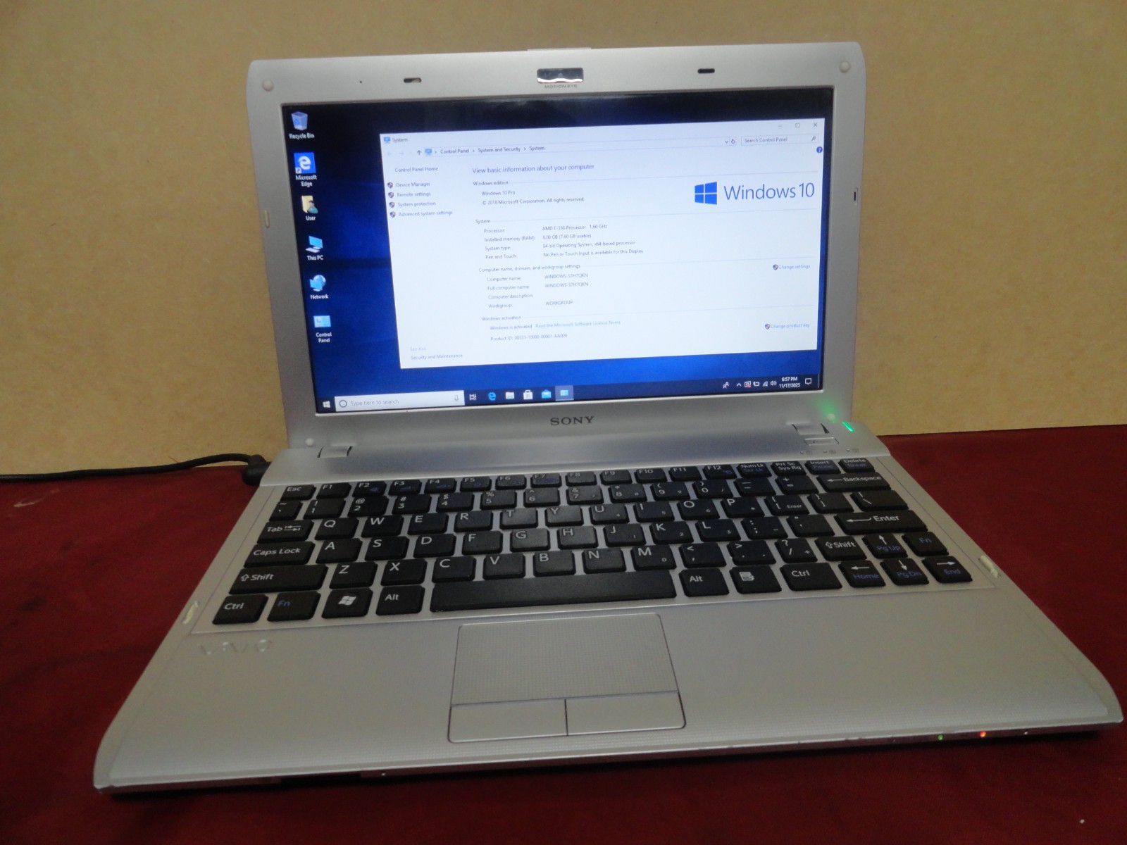 SONY VAIO PCG-31311L LAPTOP