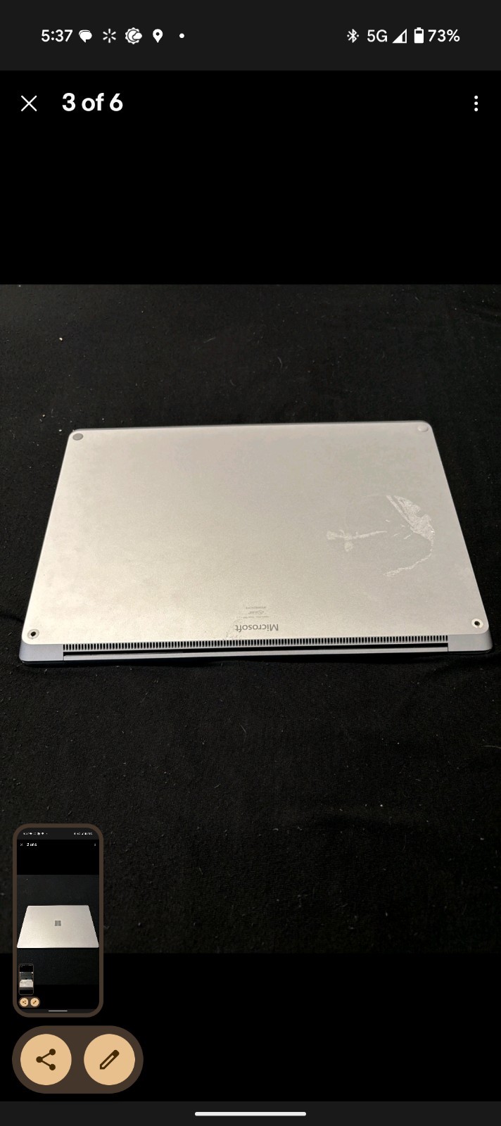 Microsoft Surface 13.5″(256GB SSD, Intel i7-7660U, 2.50GHz, 8GB RAM) Laptop –