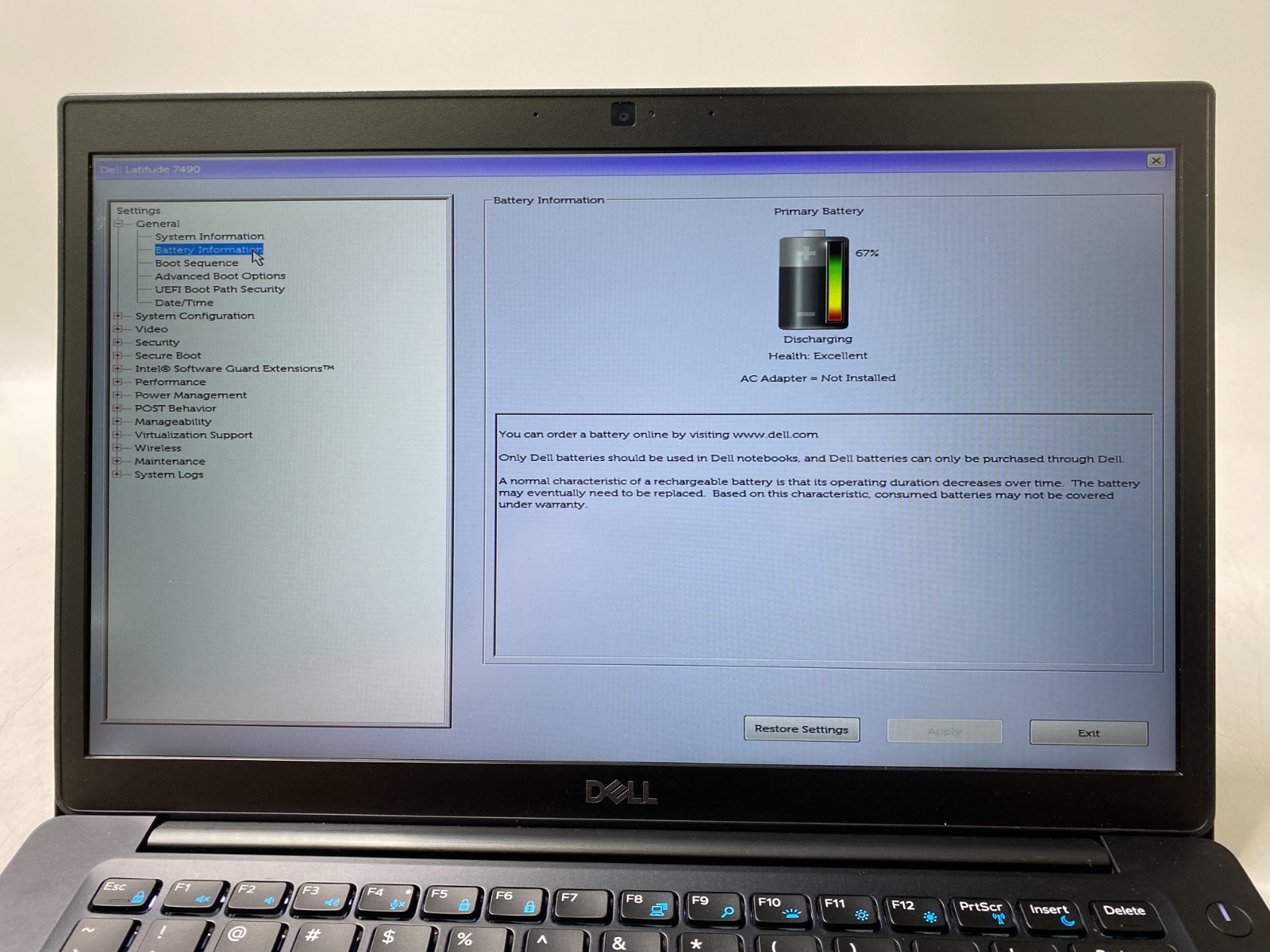 Dell Latitude 7490 14″ i7-8650U 16GB DDR4 256GB SSD Win11Pro 79% Battery, w/AC