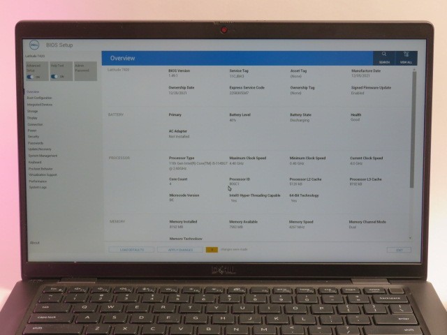DELL LATITUDE 7420 i5-1145G7 2.6GHz 8GB 256GB NVMe IRIS XE BACKLIT WIN 11 PRO