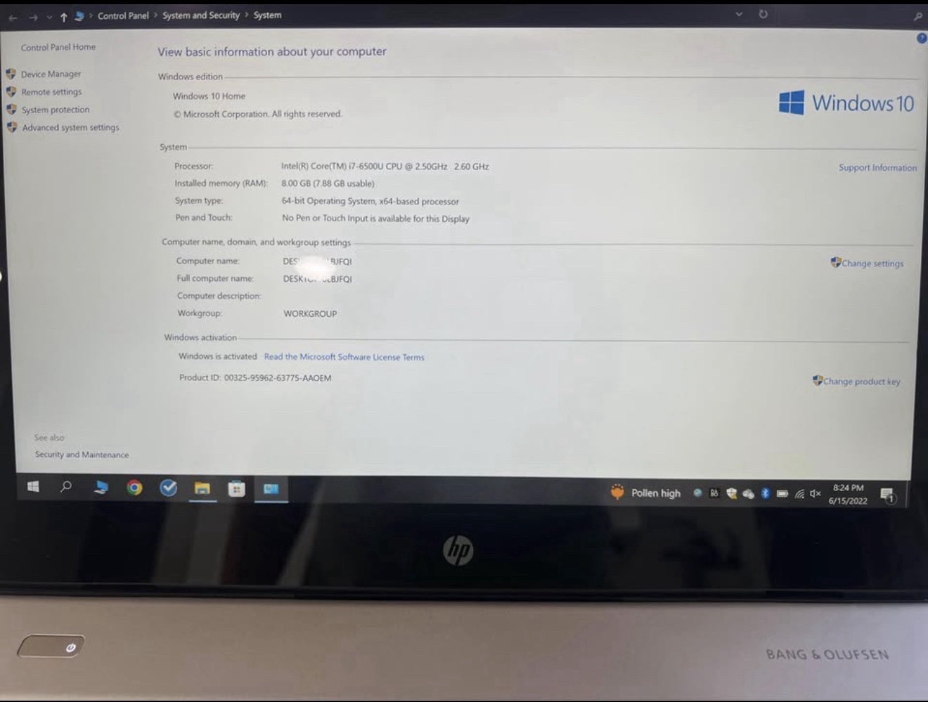 HP 13-d040wm ENVY Laptop, 13.3″QHD+ IPS Display (3200 x 1800)Intel Core i7-6500U