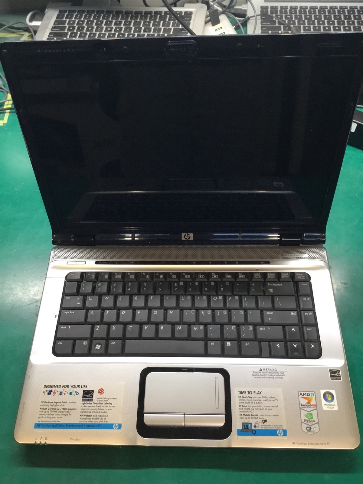Hp Pavilion Dv6748us, AMD Turion 64 X2 2.0GHz, 2GB RAM, 80GB HDD, Win 10 – I7
