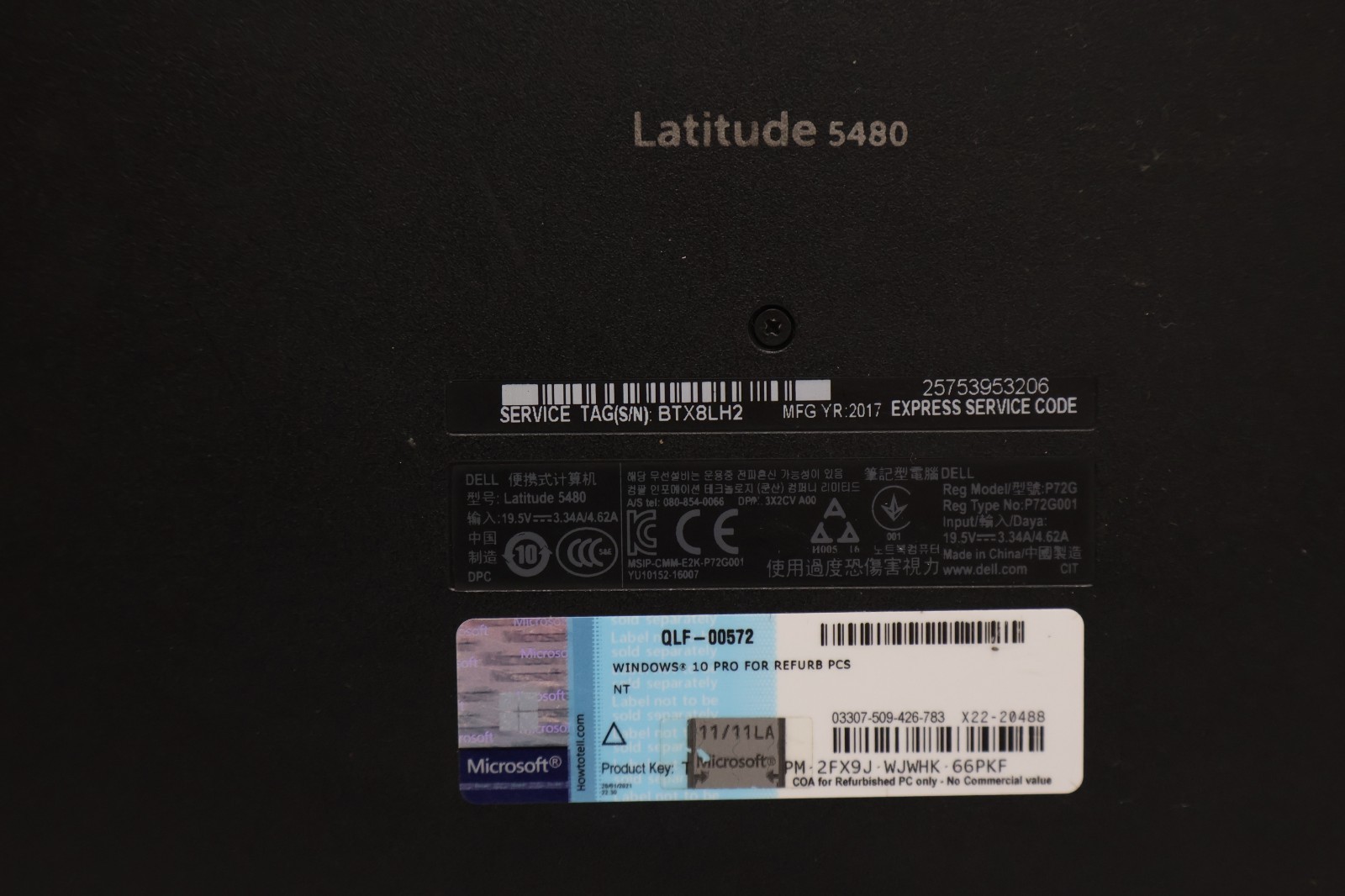 Dell Latitude 5480 i7-7820HQ 8GB Ram 500GB HDD Laptop Win 11 Pro Poor Battery