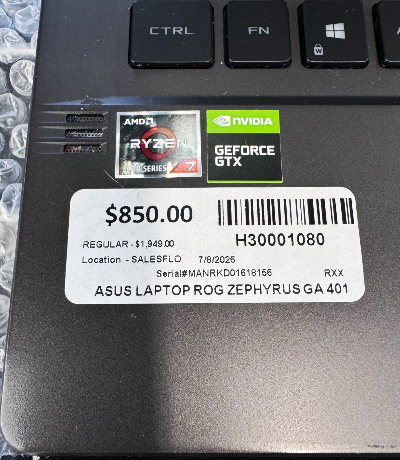 ASUS ROG Zephyrus G14 GA401Q Gaming Laptop, 1TB, 24GB RAM