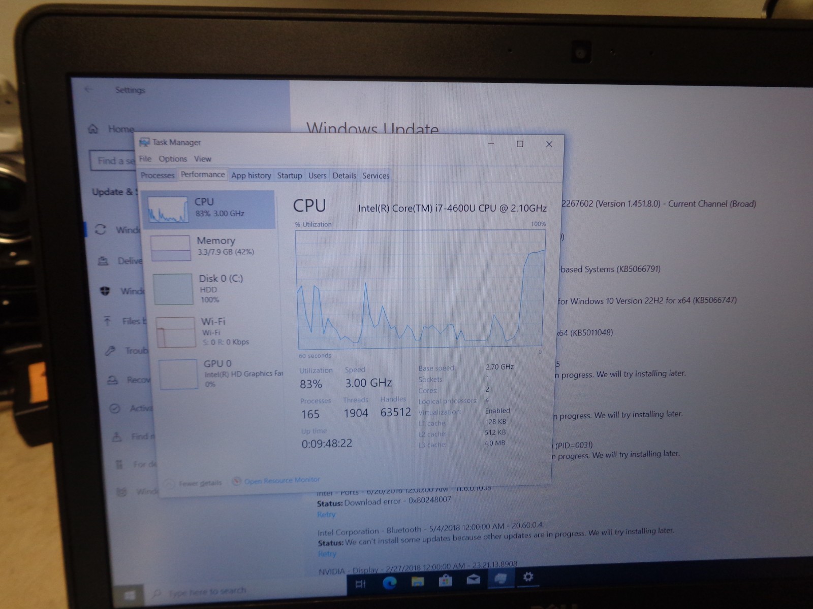 Dell Latitude E5540 Intel Core I7-4600U 2.10 GHZ 8 GB RAM 500 HDD Win 10 Pro