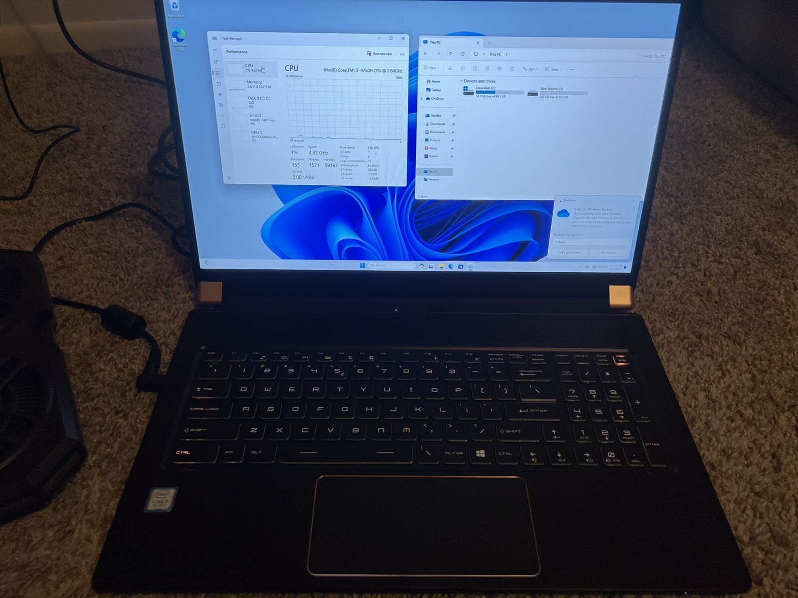 MSI GS75 Stealth 17.3″ 144 Hz IPS, I7-9750H 4.33 GHz, RTX 2080 Max-Q, 32GB DDR4