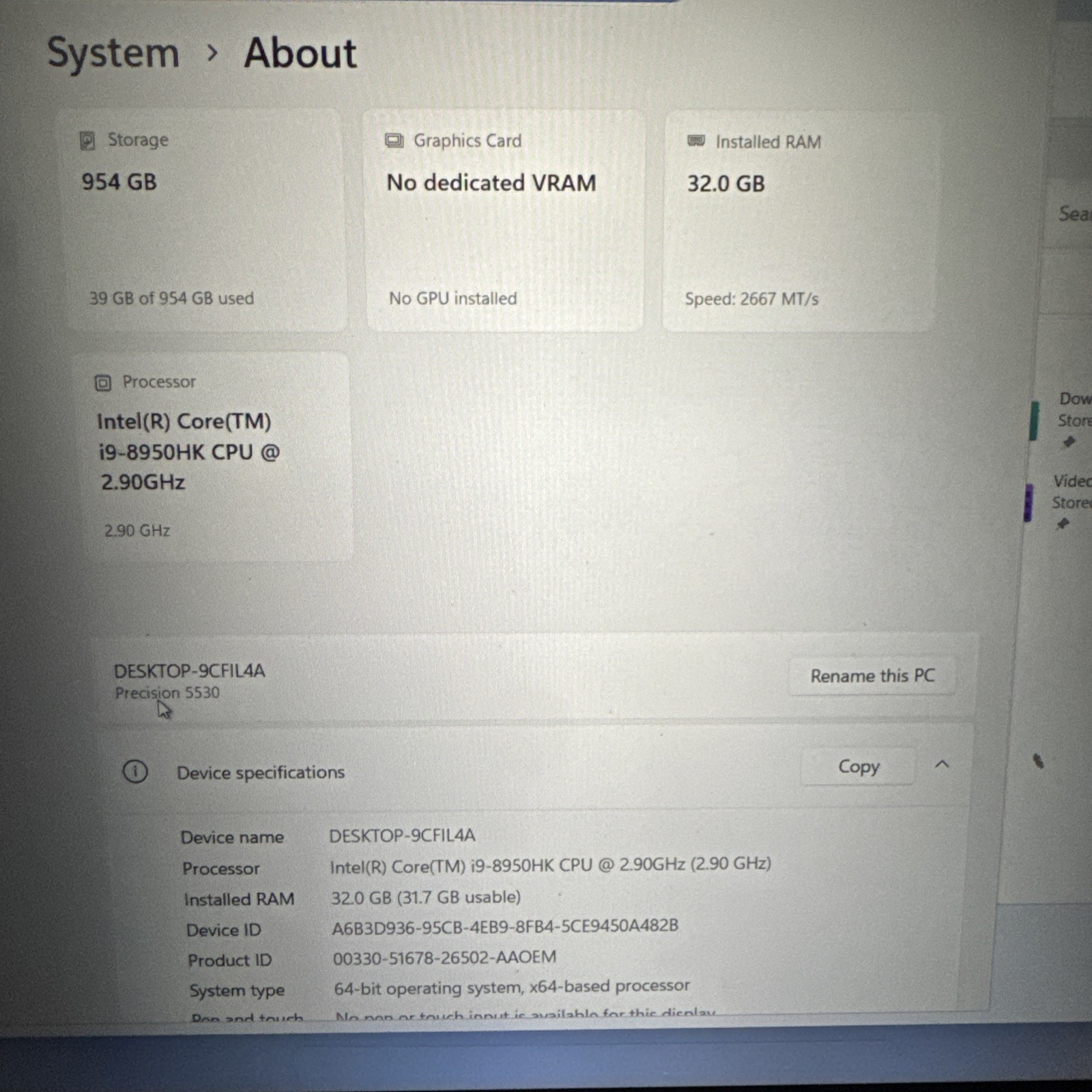 Dell Precision 5530 i9-8950HK 32GB RAM 1TB NVMe SSD FHD – READ DESCRIPTION