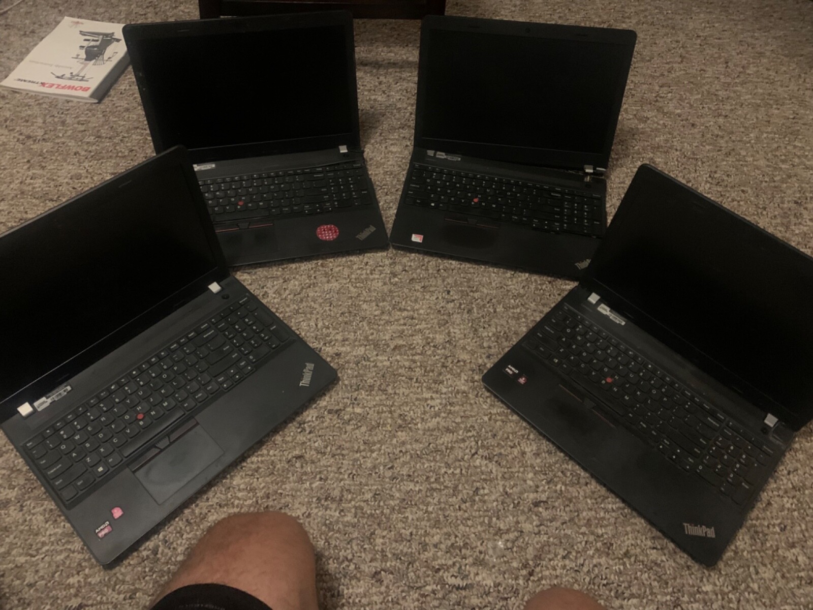 Lot of 4 laptops Lenovo ThinkPad E575 AMD pro with charger and battery