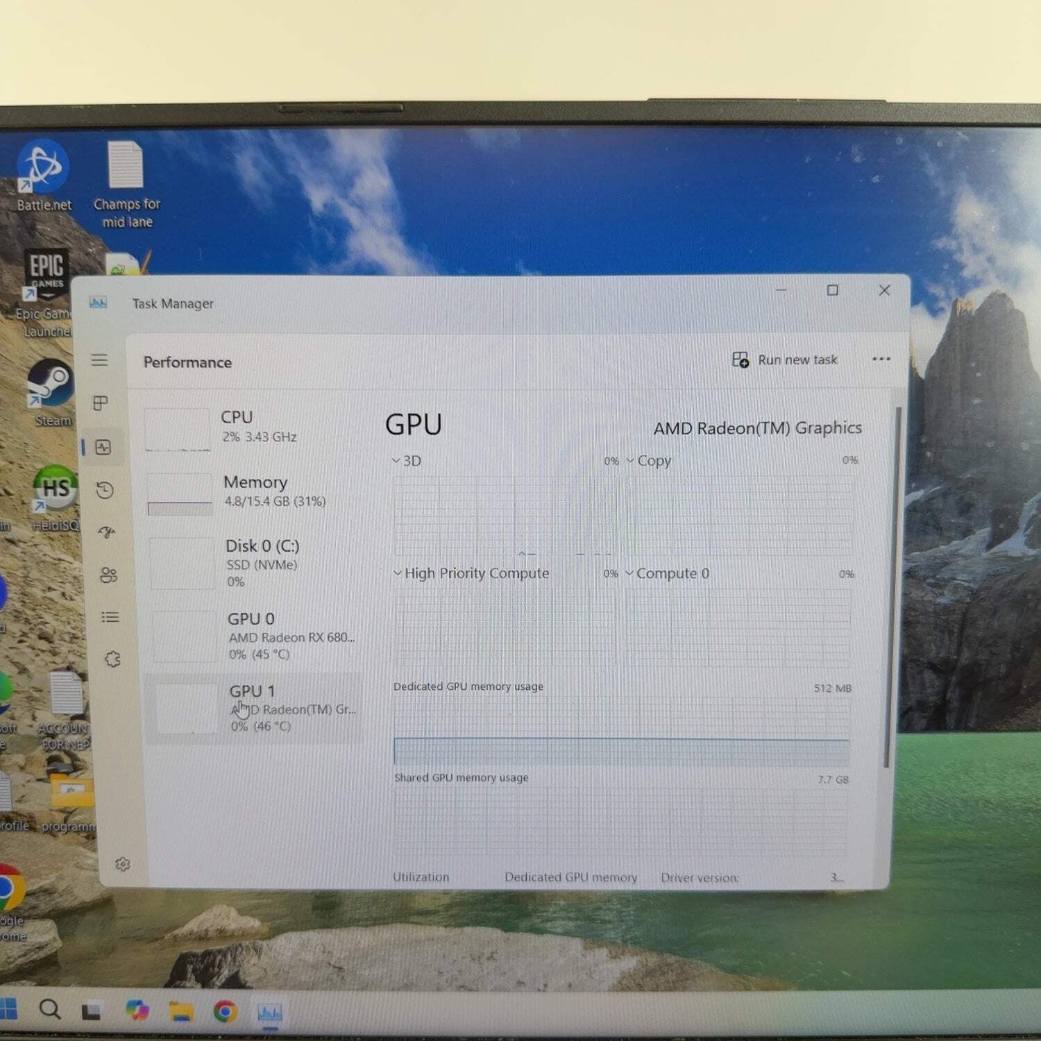 Asus ROG Strix G15 G513QY 15.6″ Ryzen 9 5900HX 3.3GHz 16GB RAM 500GB SSD RX 6800