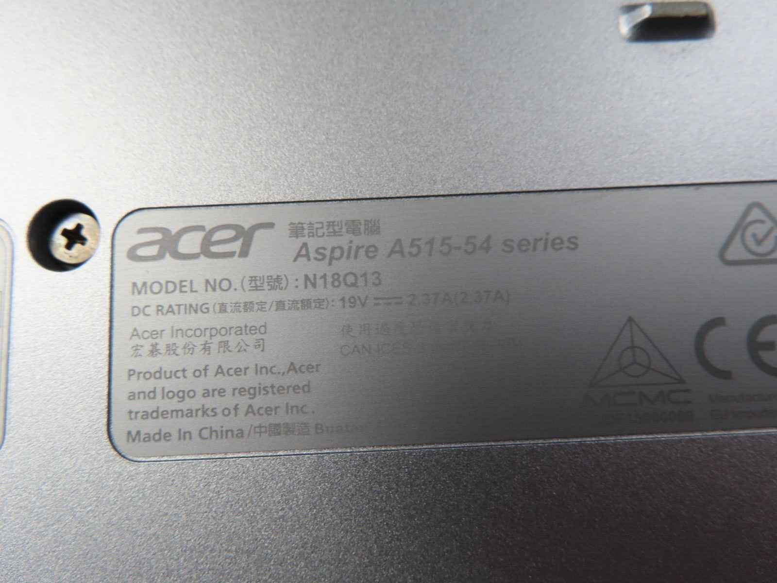 Acer Aspire A515-55 Intel Core i5-1035G1 1.00GHz 512GB keyboard broke