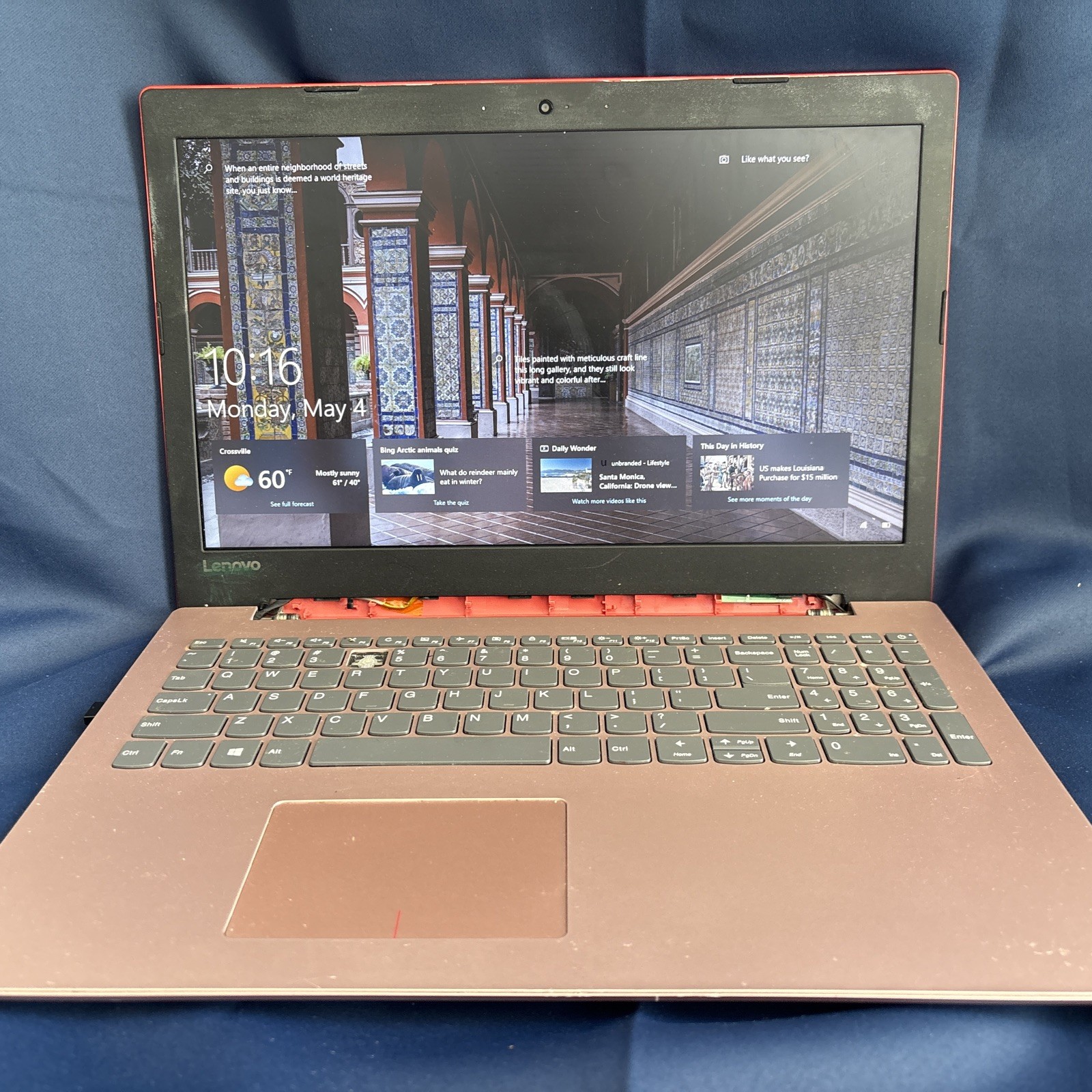 red Lenovo laptop Idea pad 330-15ikb 8 GB RAM, read issues, microsoft arc mouse
