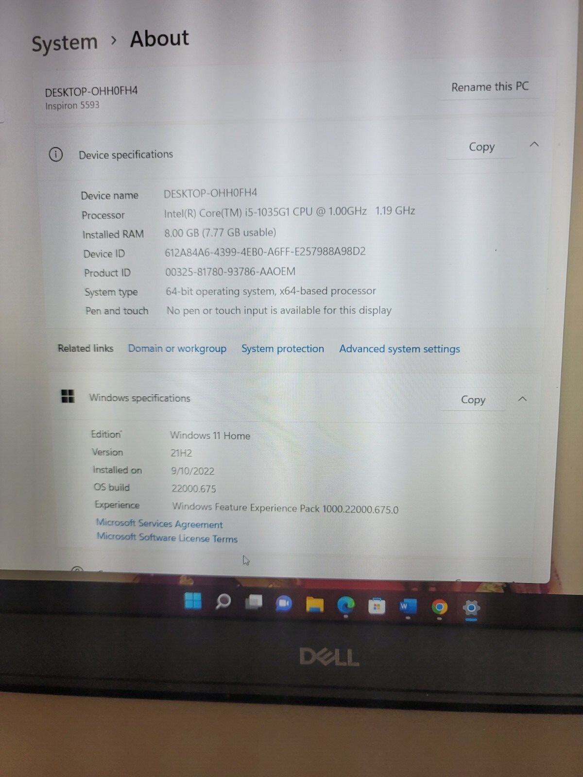 Dell Inspiron 15 5593 15.6″ Core i5 8 GB FHD RAM ALMOST BRAND NEW HOT HOT HOT!!!