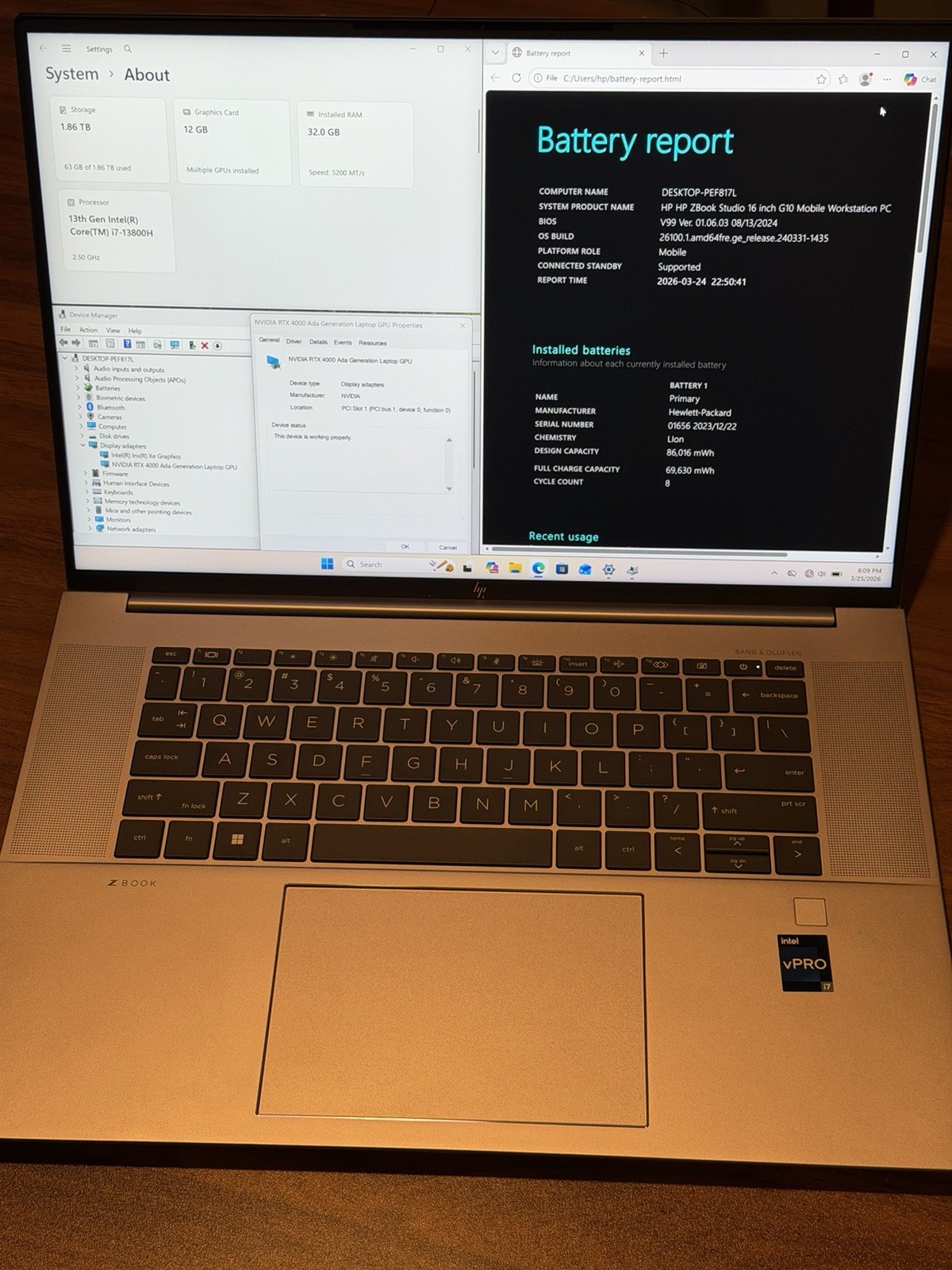 hp zbook studio g10 16” 2TB / 32GB RAM / RTX A4000 12GB