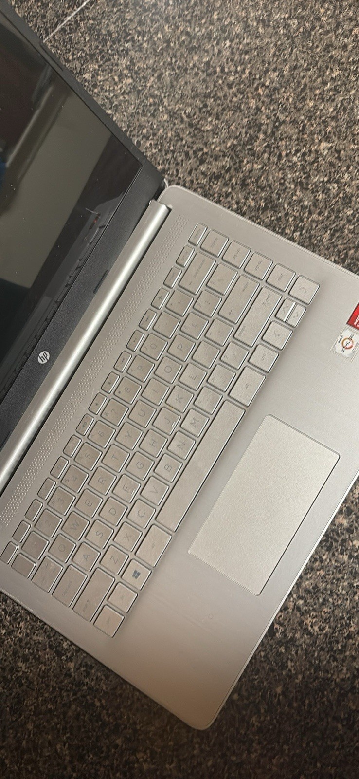 HP Silver Laptop AMD Ryzen Processor Radeon Graphics Notebook