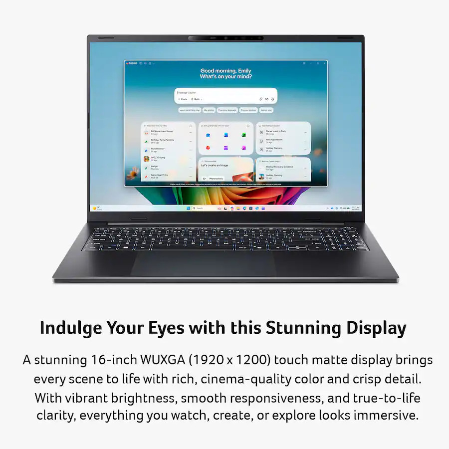 Acer Swift Go 16″ WUXGA Touchscreen Laptop AMD Ryzen AI 9 465 32GB RAM 2TB SSD