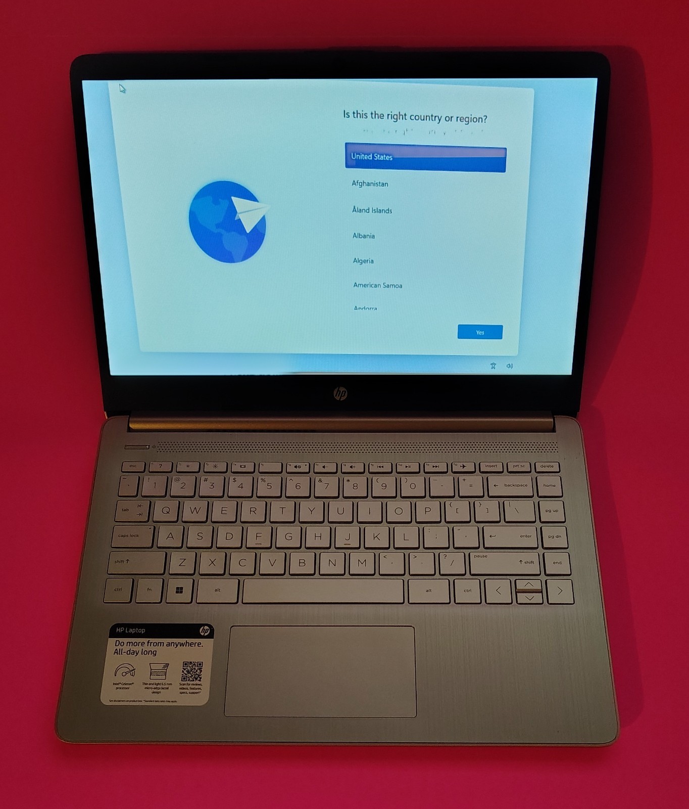 HP 14″ Laptop Intel N4120 Quad 16GB RAM 128GB eMMC Windows 11 Home Rose Gold