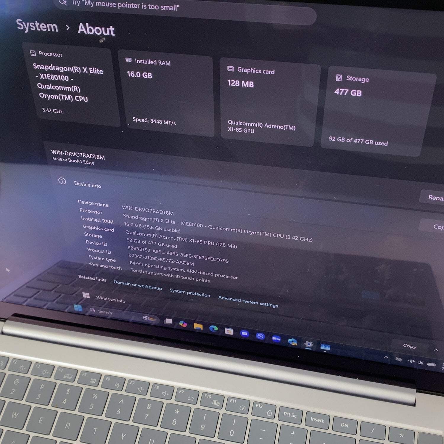 Samsung Galaxy Book4 Edge NP96XMA 16″ Snapdragon X Plus 16GB RAM 512GB SSD