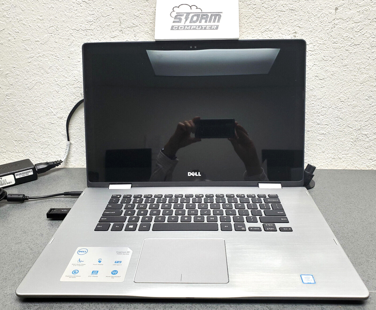 DELL Inspiron 15-7579 2-in-1 Laptop, i5-7200 8GB 256GB 15.6″ NO AC Adapter