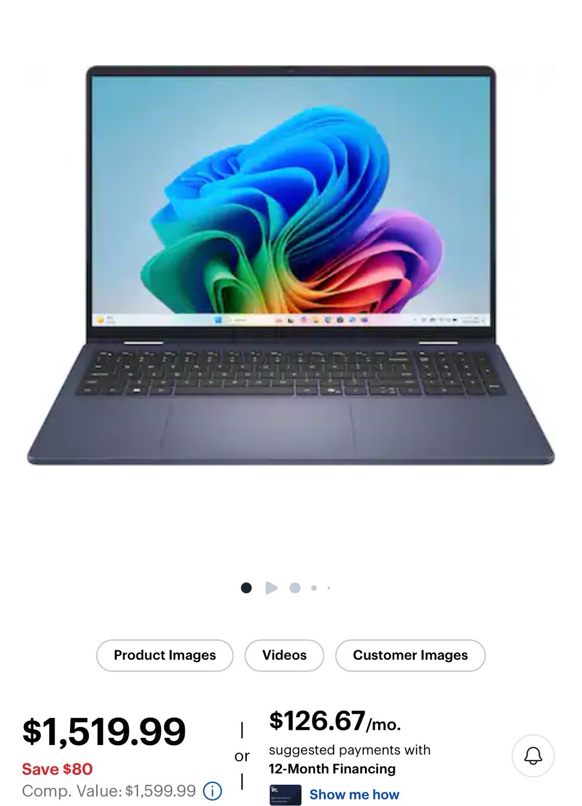 Dell Copilott PC 16″ 2.5K Touchscreen- Intel Core Ultra 9 288V 2024 – 32GB – 1TB