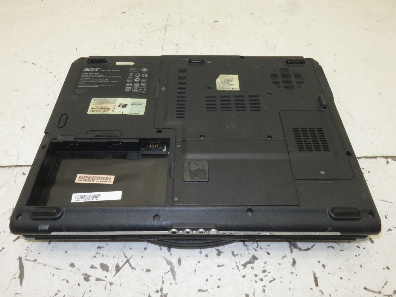 Acer Aspire 5630 Laptop Intel Core 2 Duo T5500 4GB Ram No HDD or Battery