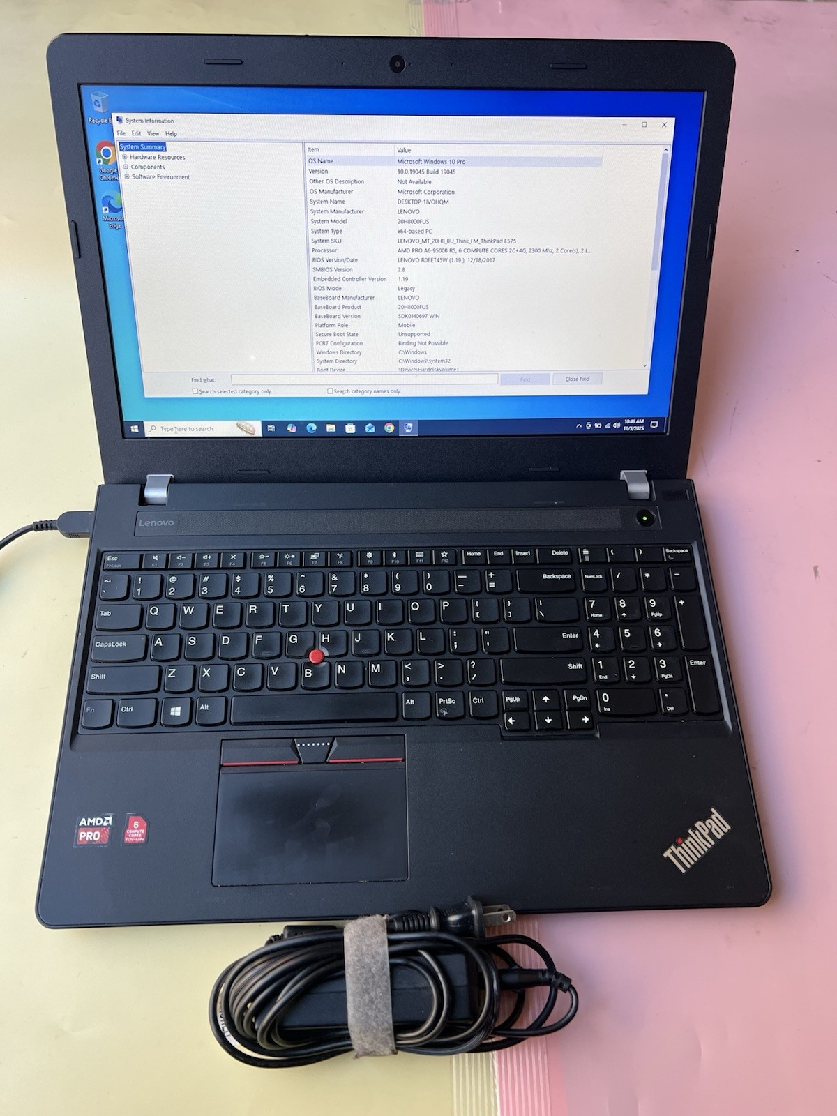 Lenovo ThinkPad E575 AMD PRO A6-9500B R5, 6 COMPUTE 1000GB HDD 8GB WEBCAM HDMI