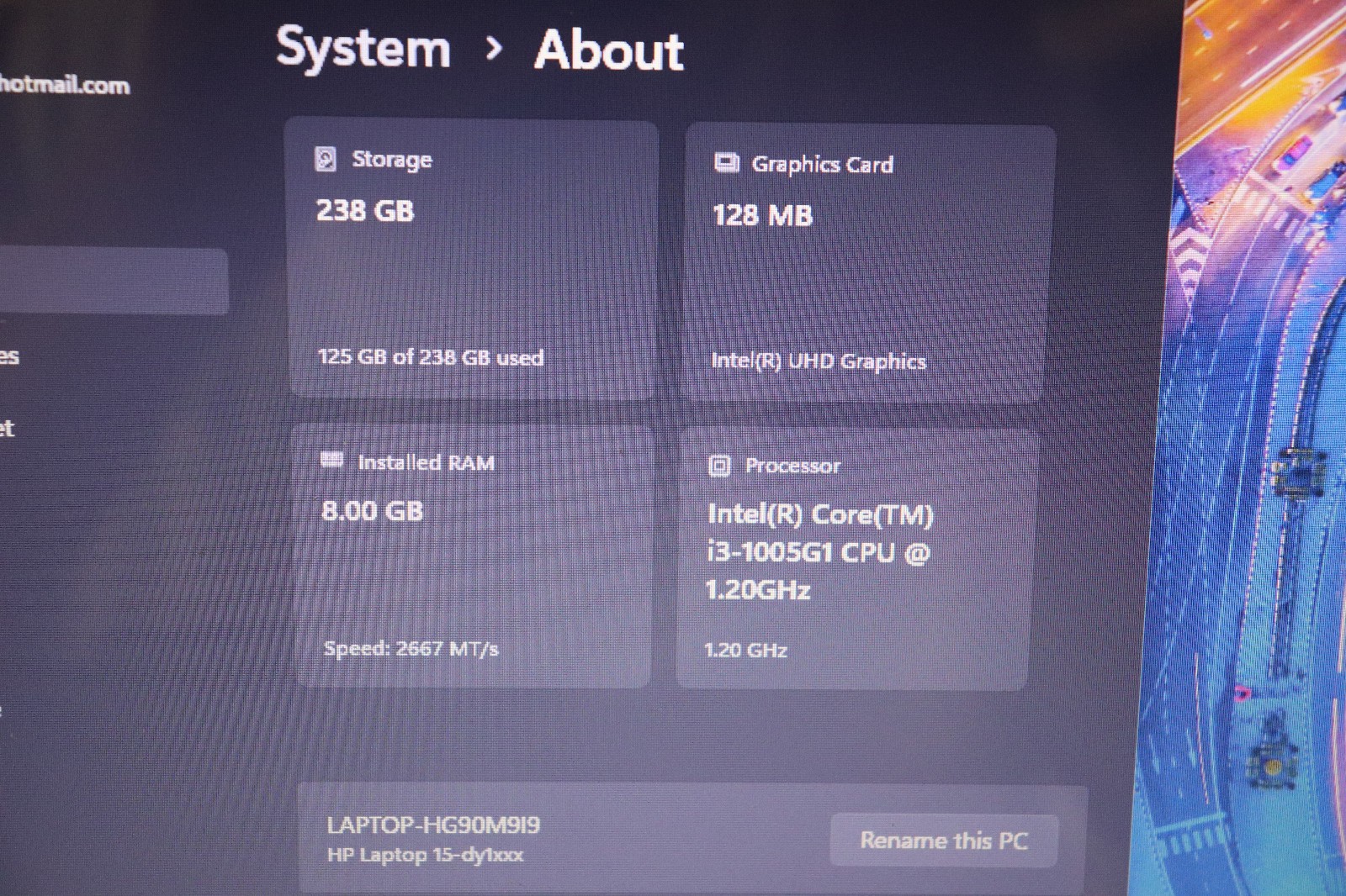 HP 15.6″ 15-dy1031wm Intel i3-1005G1, 8GB RAM, 256GB SSD, Windows 11 Home