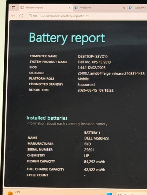 Dell XPS 15 9510 i7-11850H 1TB SSD 32GB DDR4 W11P NVIDIA GeForce RTX 3050 Ti